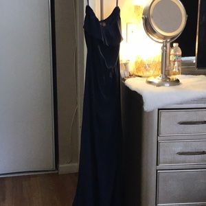 Navy blue strapless dress